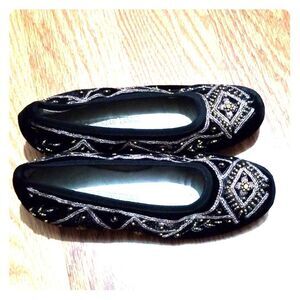 Robert Zur Embroidered Studded Flats
